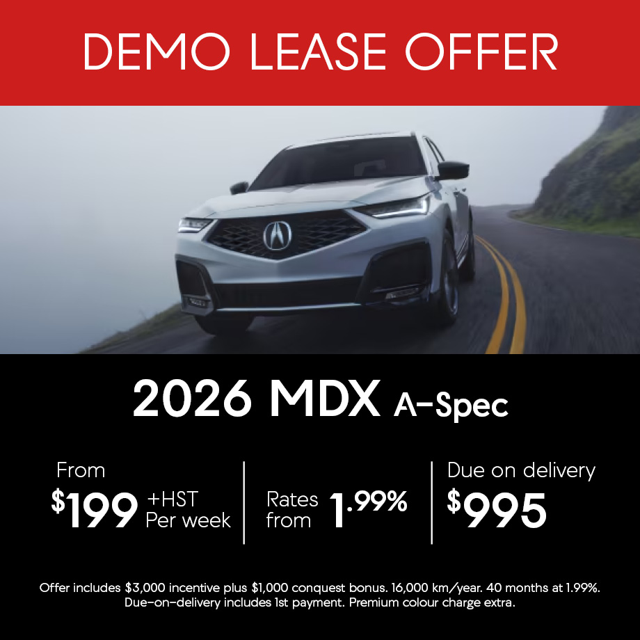 2026 Acura Sherway Demo Sale Offer on the MDX