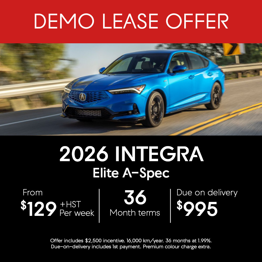 2026 Acura Sherway Demo Sale Offer on the Integra