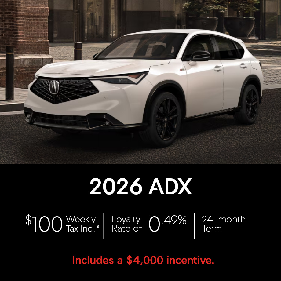 2026 Acura ADX June Offer, Photo of White Acura ADX parked.