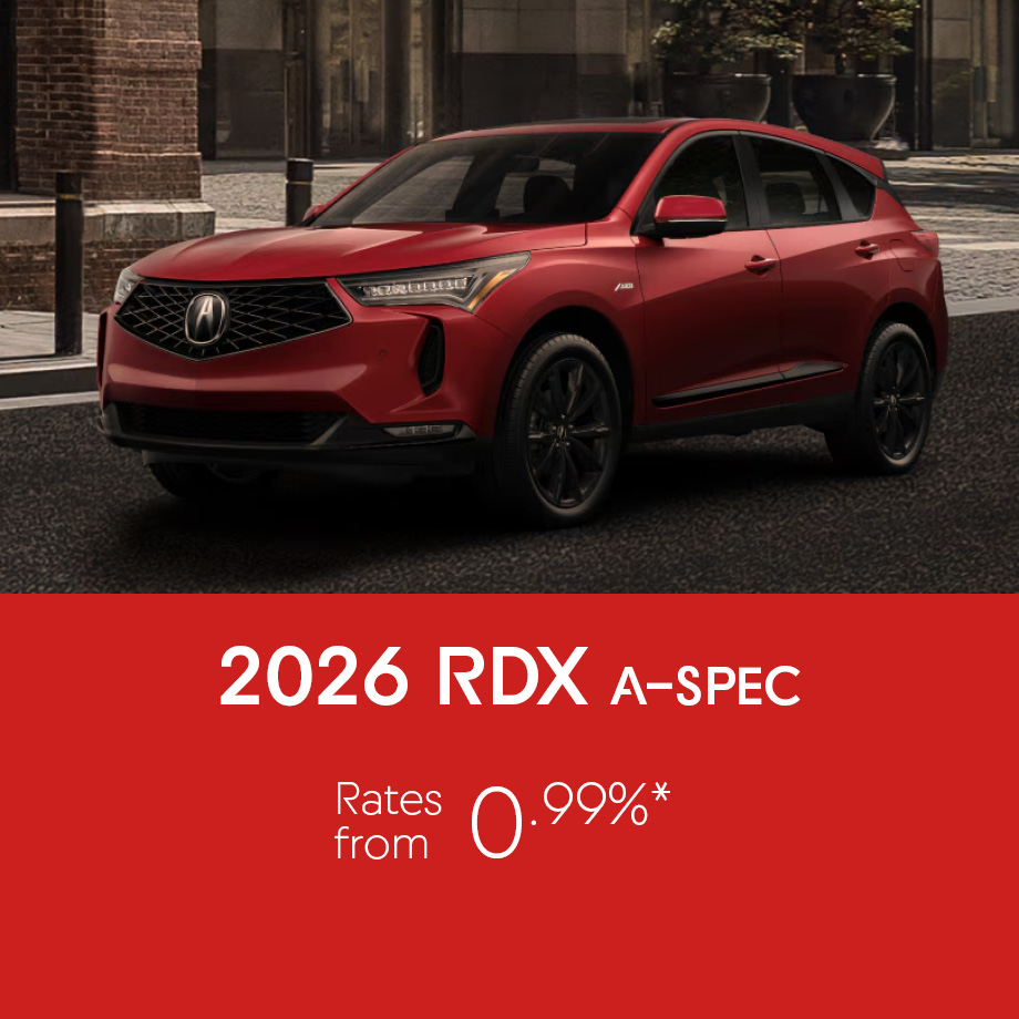 2026 Acura RDX July Offer, Photo of Red Acura RDX parked.